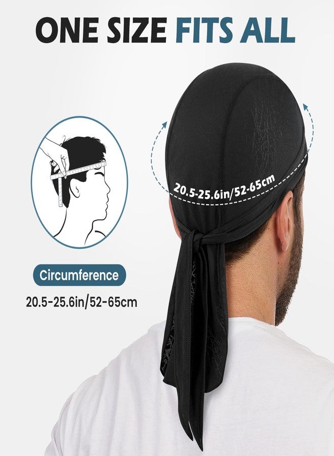 GXCROR Cooling Bandana Cap, Sweat Wicking Helmet Liners, Skull Caps, Doo Rag for Motorcycle, Bicycle, Running, Outdoor Work Black Gray - Image 5